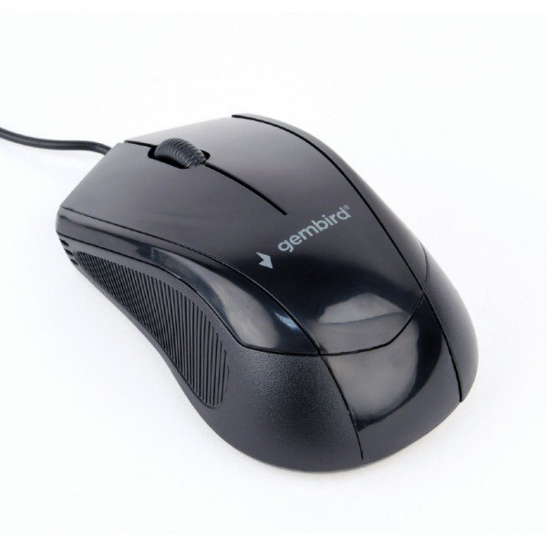 Mouse optic Gembird MUS-3B-02, 3 butoane, 1000dpi, USB, cablu 1.35m, negru